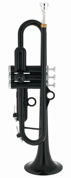 pBone music hyTech Bb-Trumpet black vooraanzicht